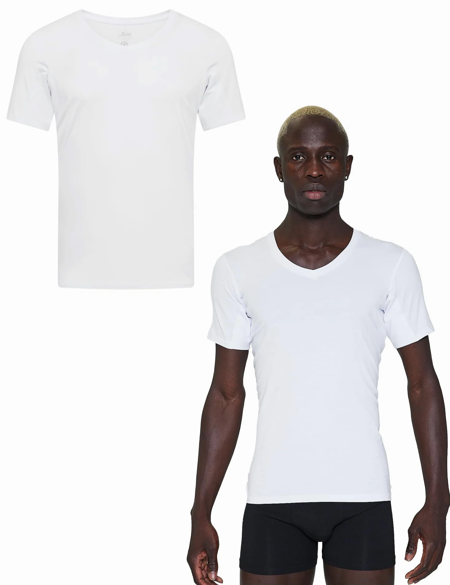 jbs Camiseta interior antisudor para hombre, resistente al sudor con tecnología de membrana, bambú y algodón, protección contra manchas de sudor, paquete de 1 unidad
