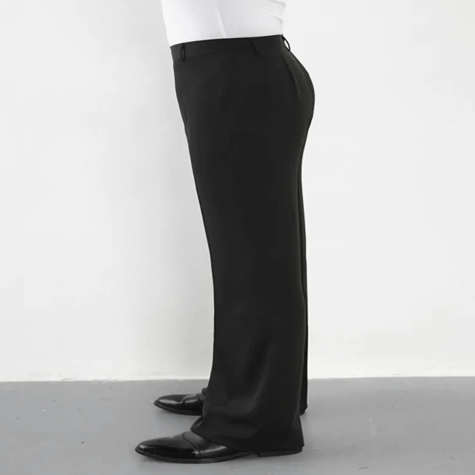 Pantalones De Baile Latino Hombre Pantalones de Baile Latino/Jazz for Hombre, Negros, for salón, for práctica y actuación(Black Lace Section,Waist 80CM)