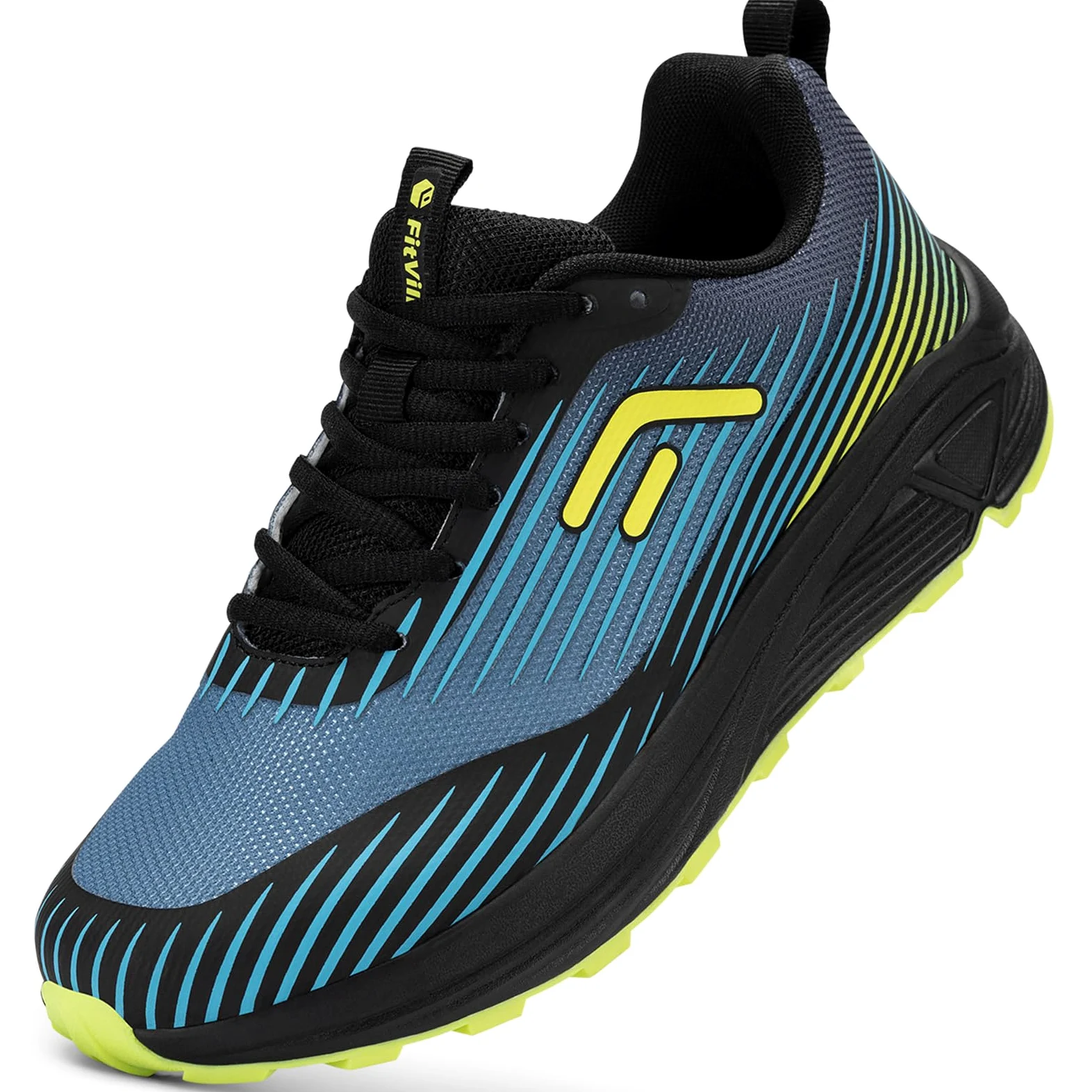 FitVille Zapatillas Anchos Trail Running Hombre Zapatos Montaña Ligeros Senderismo de Exterior Trekking Transpirables