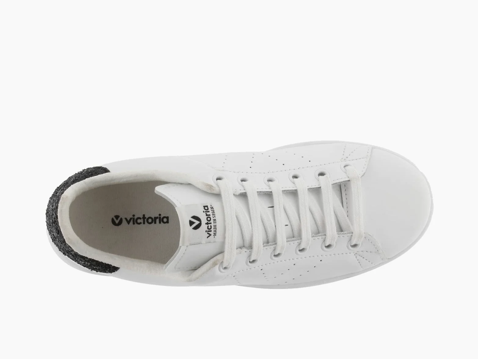 victoria Zapatillas Tenis 1125104 | Piel & Pieza Trasera Glitter & Logotipo Perforado para Niña