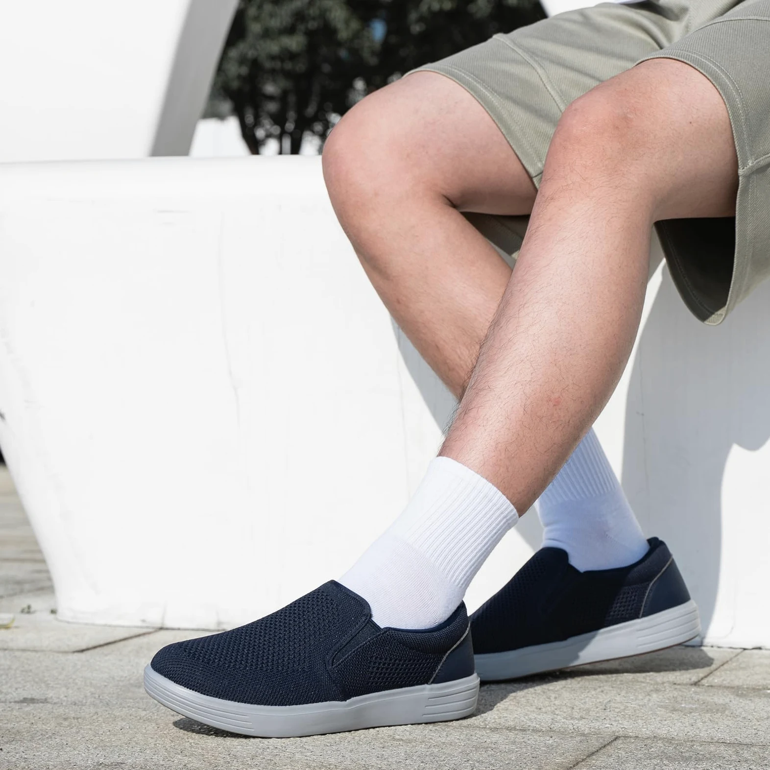 konhill Hombres Casual Transpirable Cómodo Malla Caminar Zapatos Vestido Sneaker Mocasines Slip On Zapatos Entrenadores