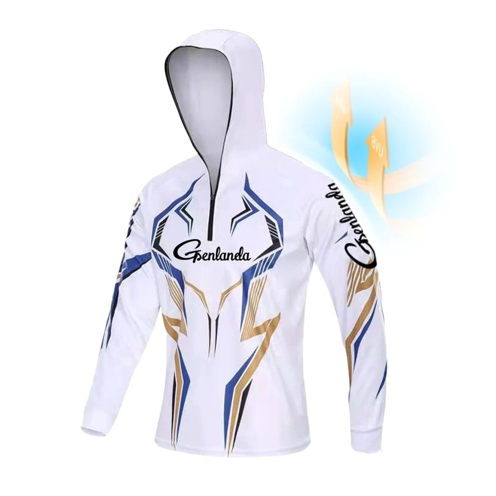 Ropa de pesca con protección solar para hombre, protección solar SPF50, manga de secado rápido, ropa de pesca