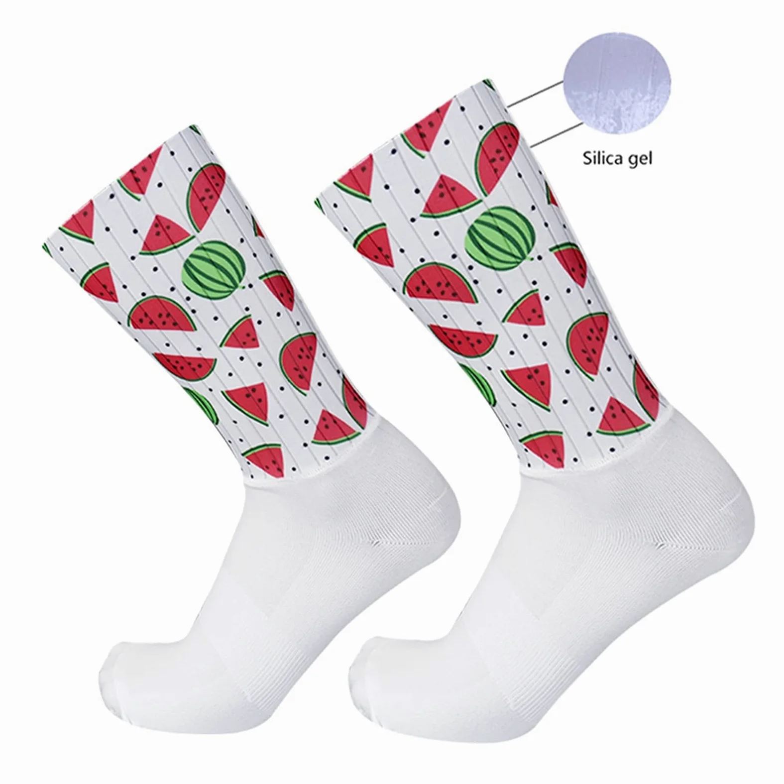 Calcetines de Ciclismo Antideslizante Silicone Pro Competición Aero Sports Bike Cocks Summer Cool Hombres Mujeres Baloncesto Calcetines (Color : Love, Size : One Size)