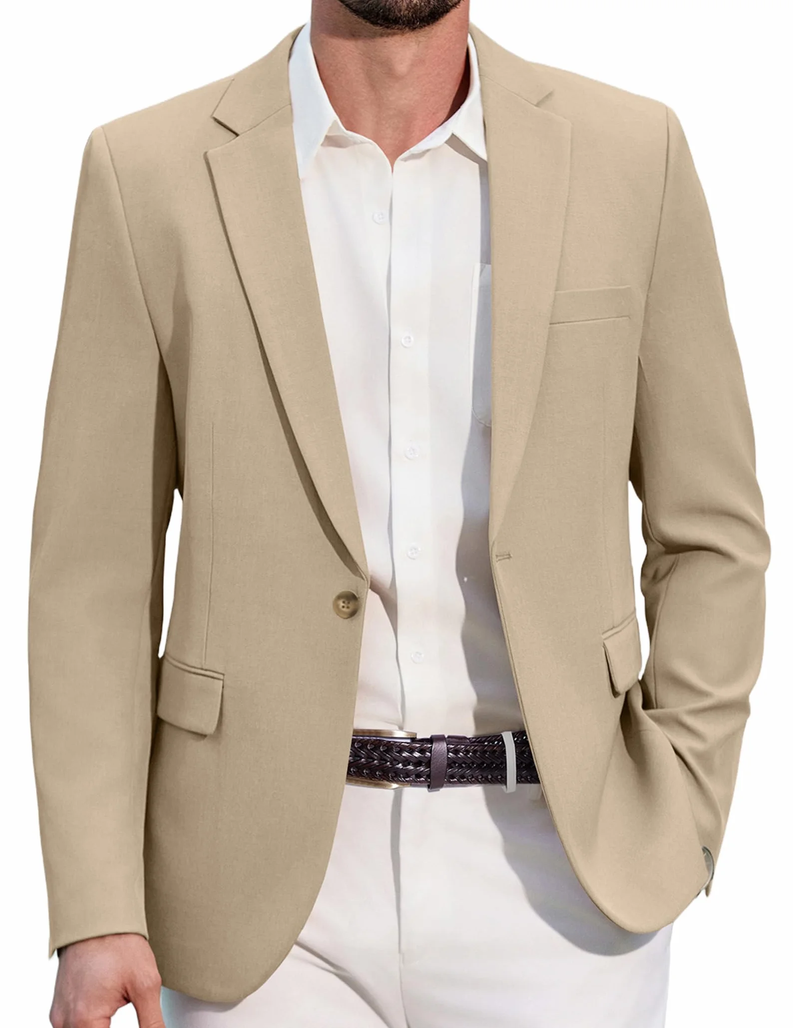 COOFANDY Hombres Blazer Sporty Casual Chaqueta 1 Botón Traje Negocios