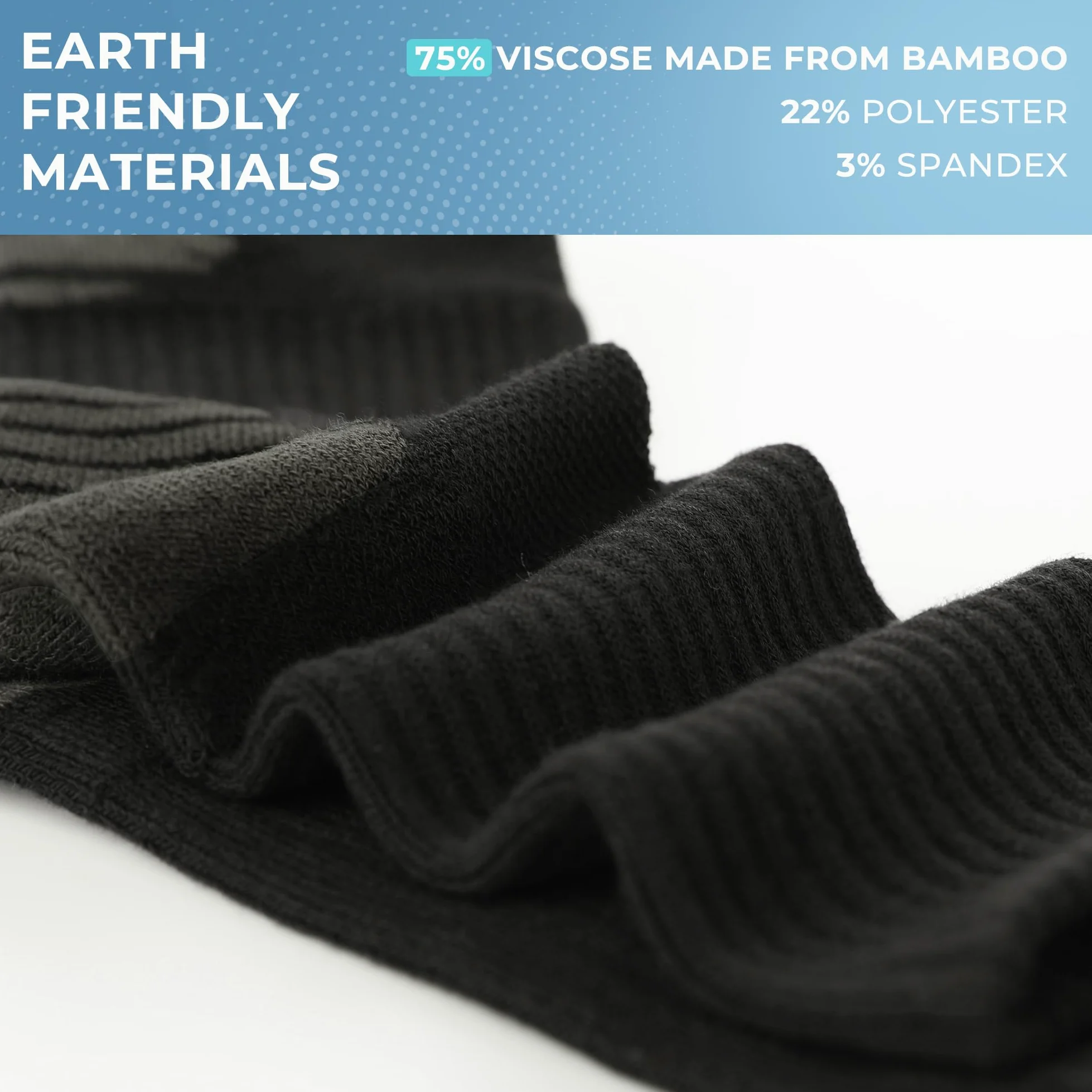 BAMBOO COOL Calcetines deportivos para hombre, para correr, acolchados, absorben la humedad, soporte de arco transpirable, paquete de 6