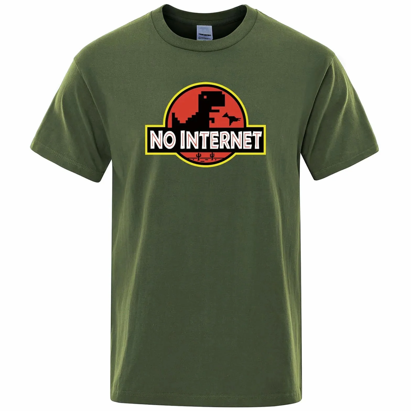 Camisetas Manga Corta Hombre Camiseta con Impresión De Dinosaurios Divertida para Hombres Casual Verano Suelta Hombres-un Verde-el XL