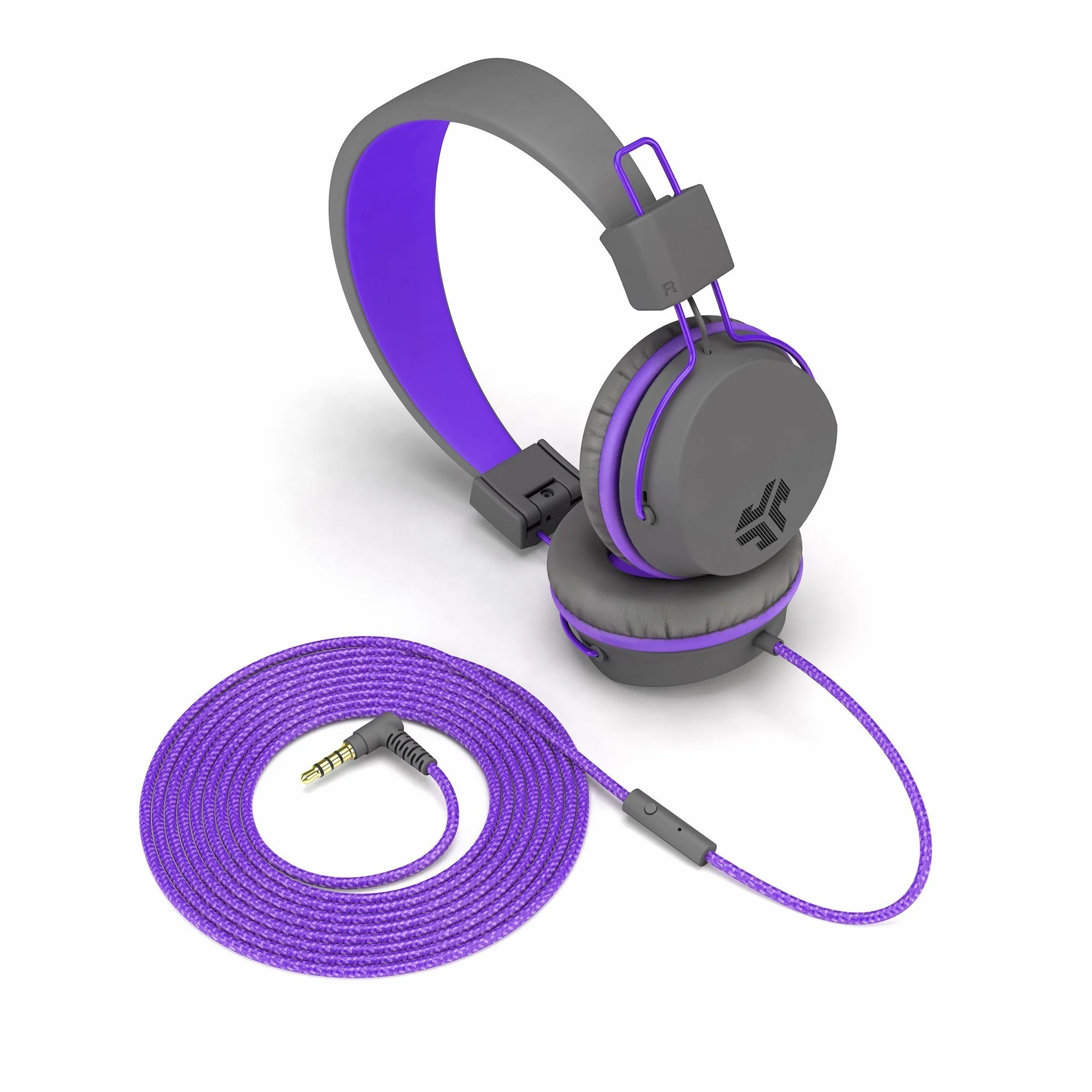 JLab JBuddies Studio - Auriculares infantiles con cable, auriculares supraaurales para niñas y niños, volumen limitado con micrófono, aislamiento de ruido, auriculares ajustables para niños, color