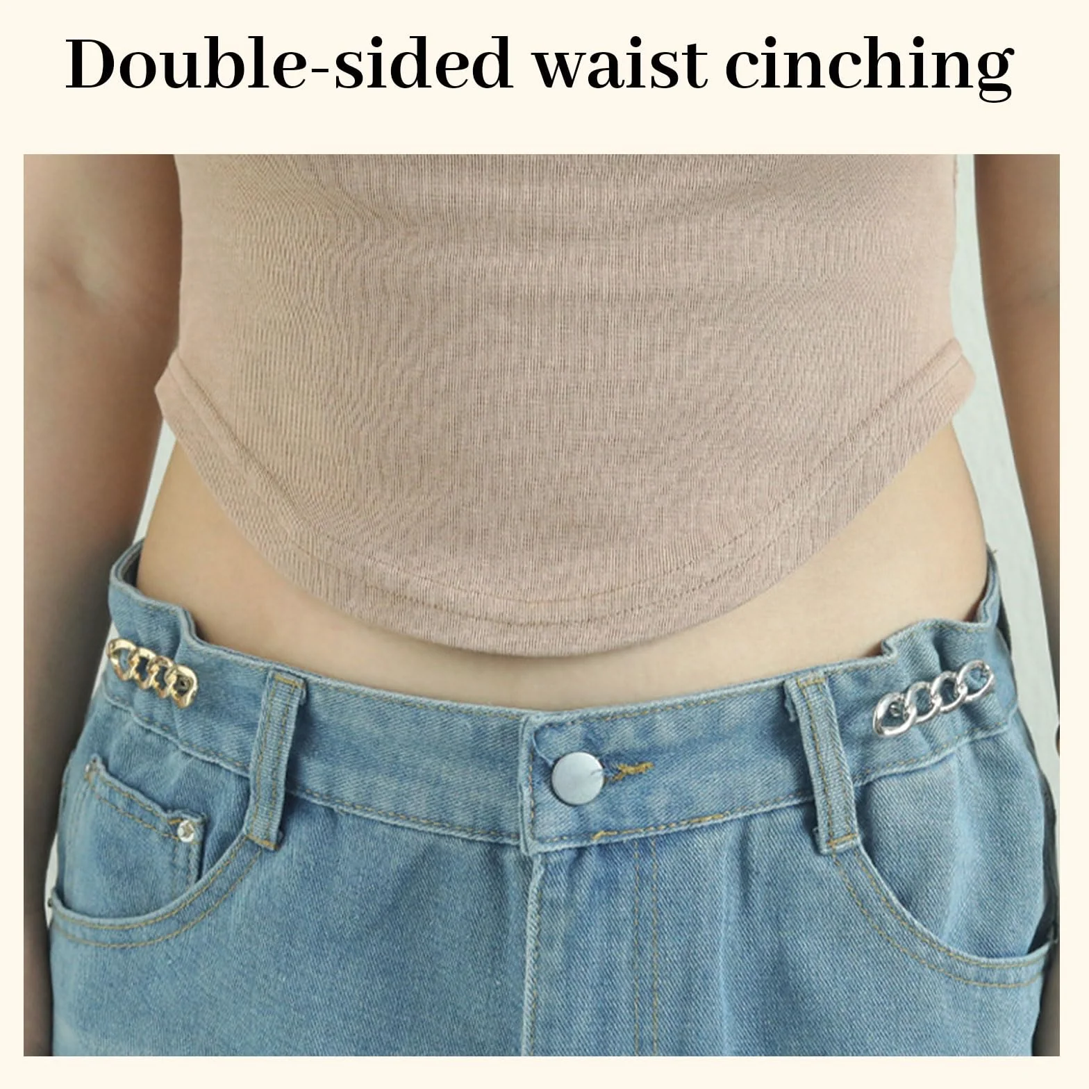 LunarCharm 6 Piezas Clips Ajustables para Cintura, Prácticos Ajustadores de Cintura y Clips para Ajustar Pantalones, Ideal para Botones de Jeans Ajustables