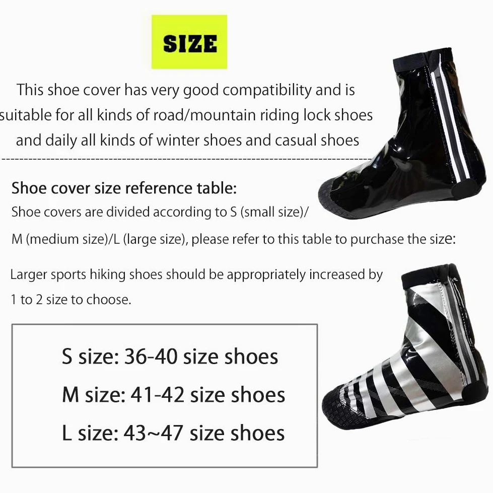 Cubrezapatillas Impermeables para Ciclismo, Alta Elasticidad, Superficie de Cuero Brillante Cubrezapatillas para Bicicleta de Carretera de Invierno, Protector para cubrezapatos para MTB
