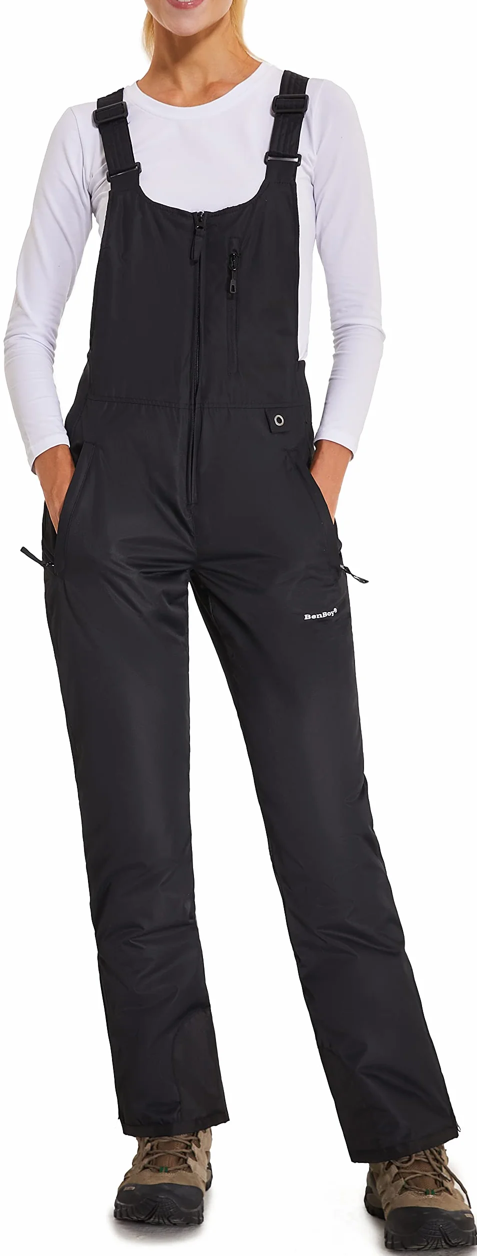 Pantalones Nieve Esquí Mujer Softshell Impermeable Viento con Tirantes Ajustables HXK7552W