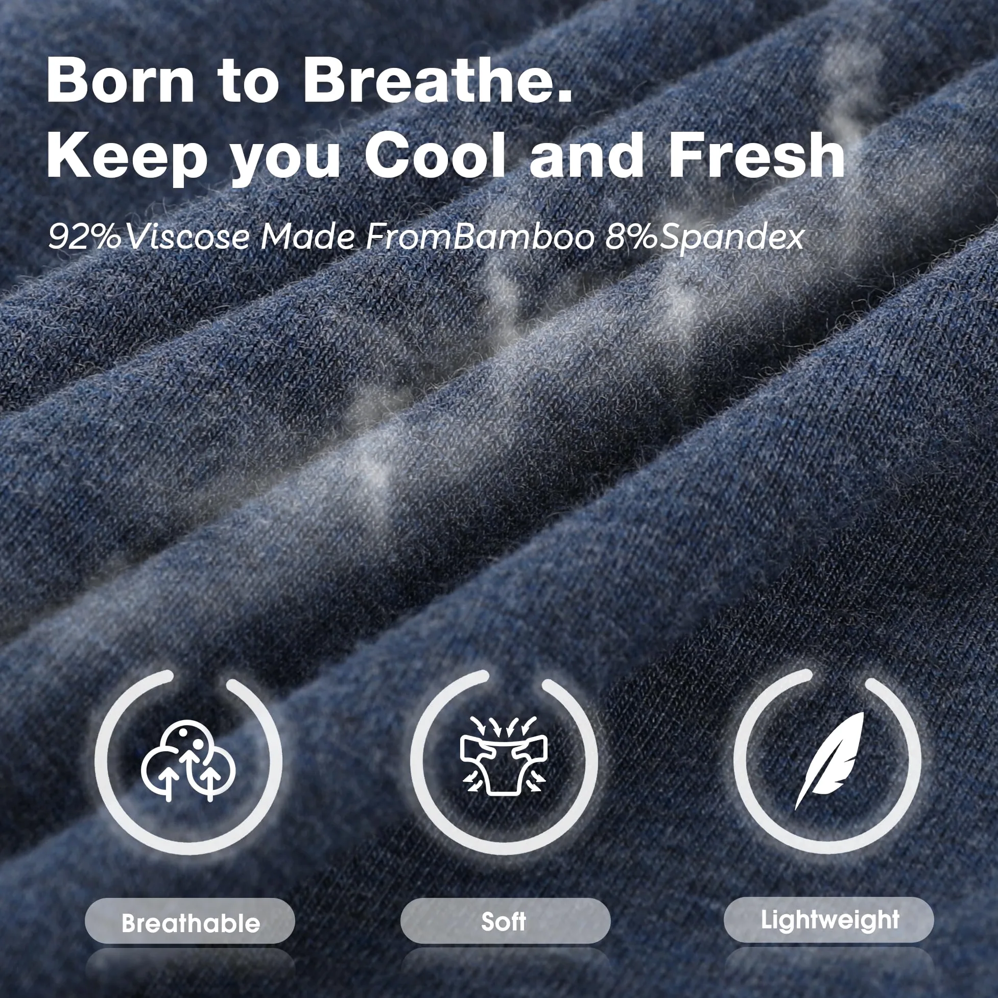 BAMBOO COOL Calzoncillos tipo bóxer para hombre, suaves, transpirables, largos, calzoncillos tipo bóxer para hombre