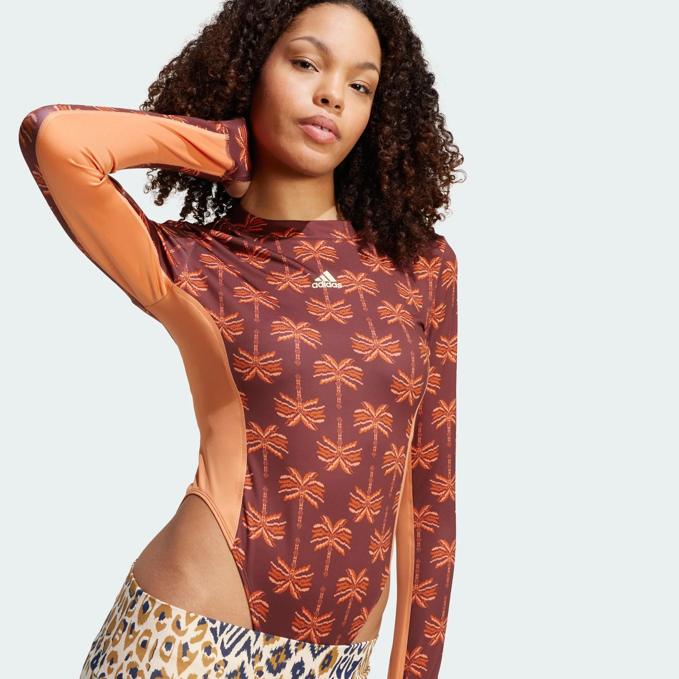 adidas Women's Body manga larga x FARM Rio, Hazy Copper/Fox Red/Mystery Brown, M