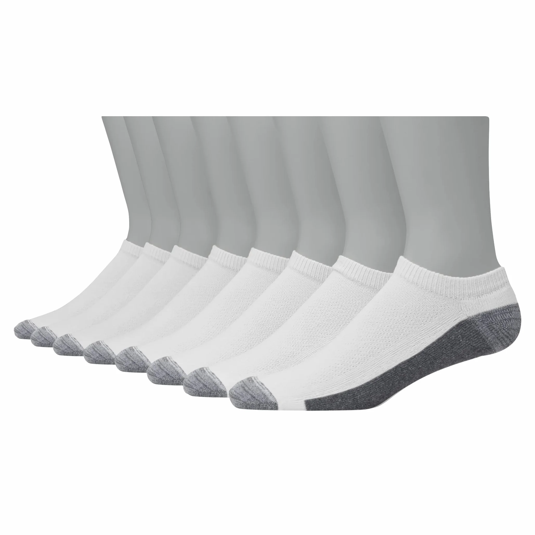 Hanes Ultimate Pack de 8 Calcetines de Corte bajo para Control de olores para Hombre, Color Blanco