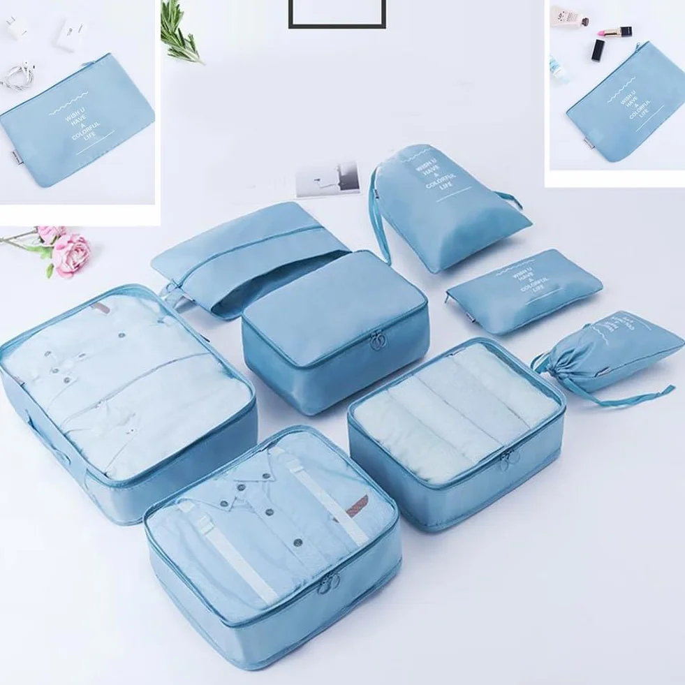 Organizador de maletas, ligero, equipaje de mano, bolsa de compresión parcial, organizador de maletas, juego con Ompression impermeable, bolsa de cosméticos, juego de bolsas de ropa