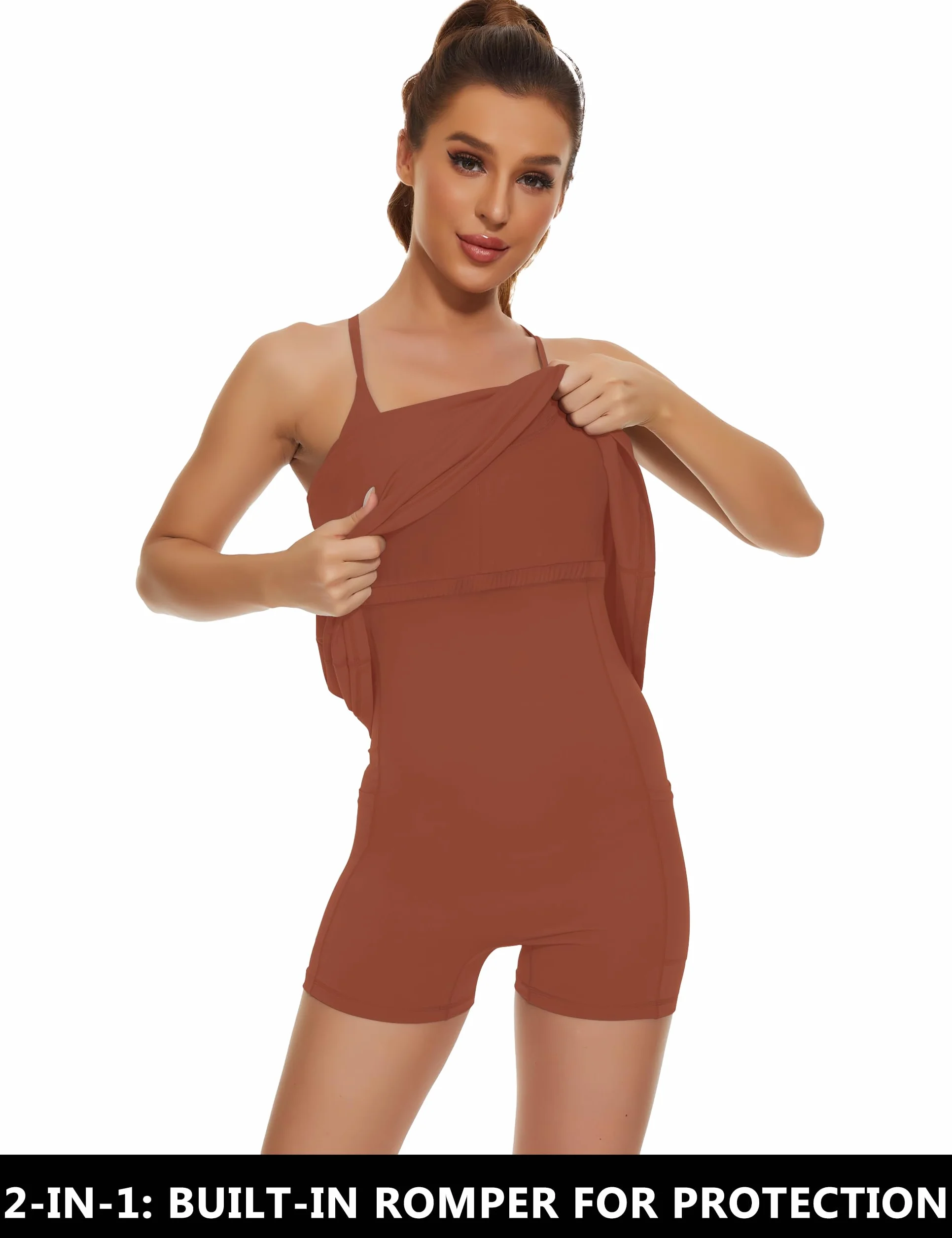 Desol Vestido de tenis mujer con sujetador integrado bolsillos ajustables