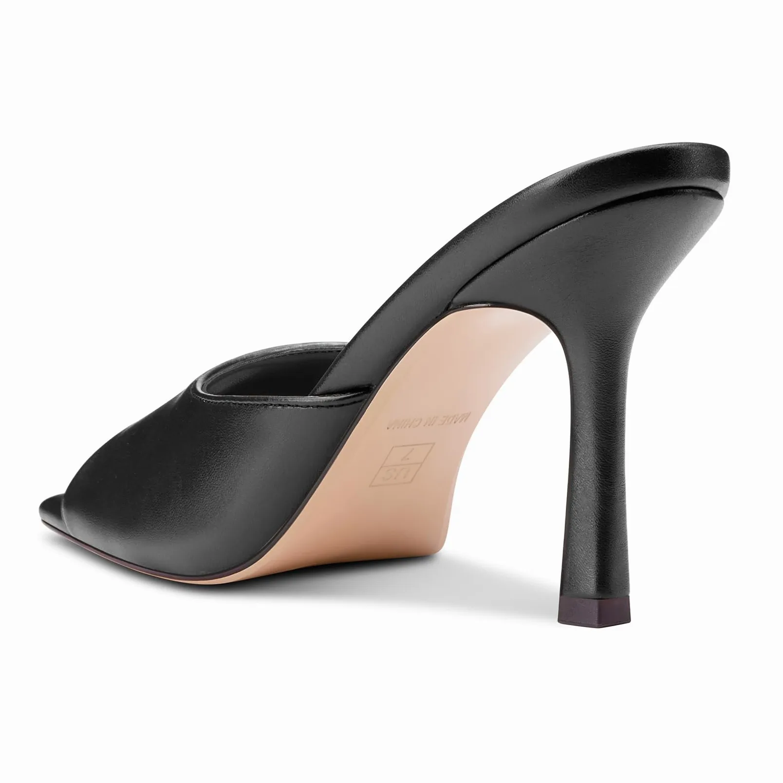 Castamere Mujer Cuadrada Abierta Punta Sandalias Alto High Aguja Heel Slip-on Mules Zapatos Dress Casual Verano Zapatos 9 CM Heels