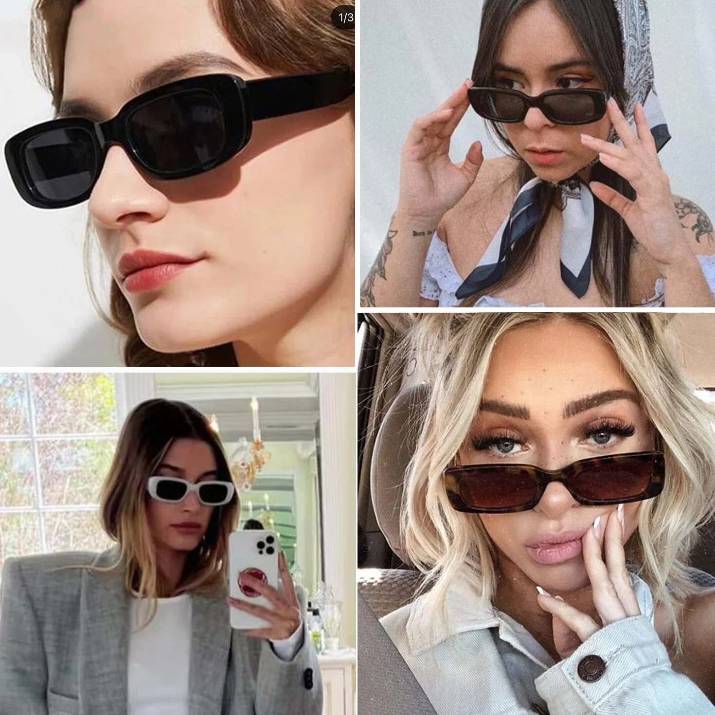 Kimorn Gafas de sol rectangulares UV 400 Vintage K1200