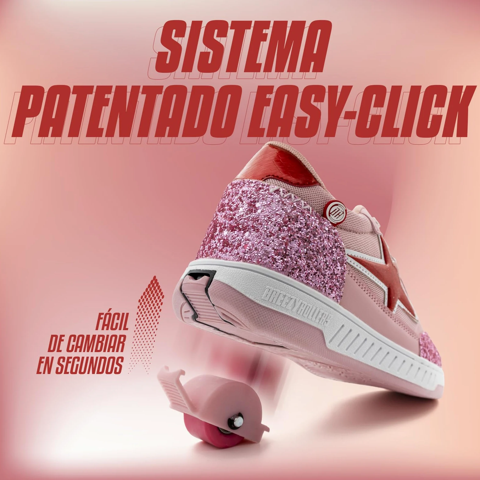 BREEZY ROLLERS Zapatos con Ruedas para Niños | Zapatillas-Patines Infantiles | De Zapatos Callejeros a Patines en Segundos | Sistema de Clic Patentado | Zapatillas con Ruedas para Niñas y Niños