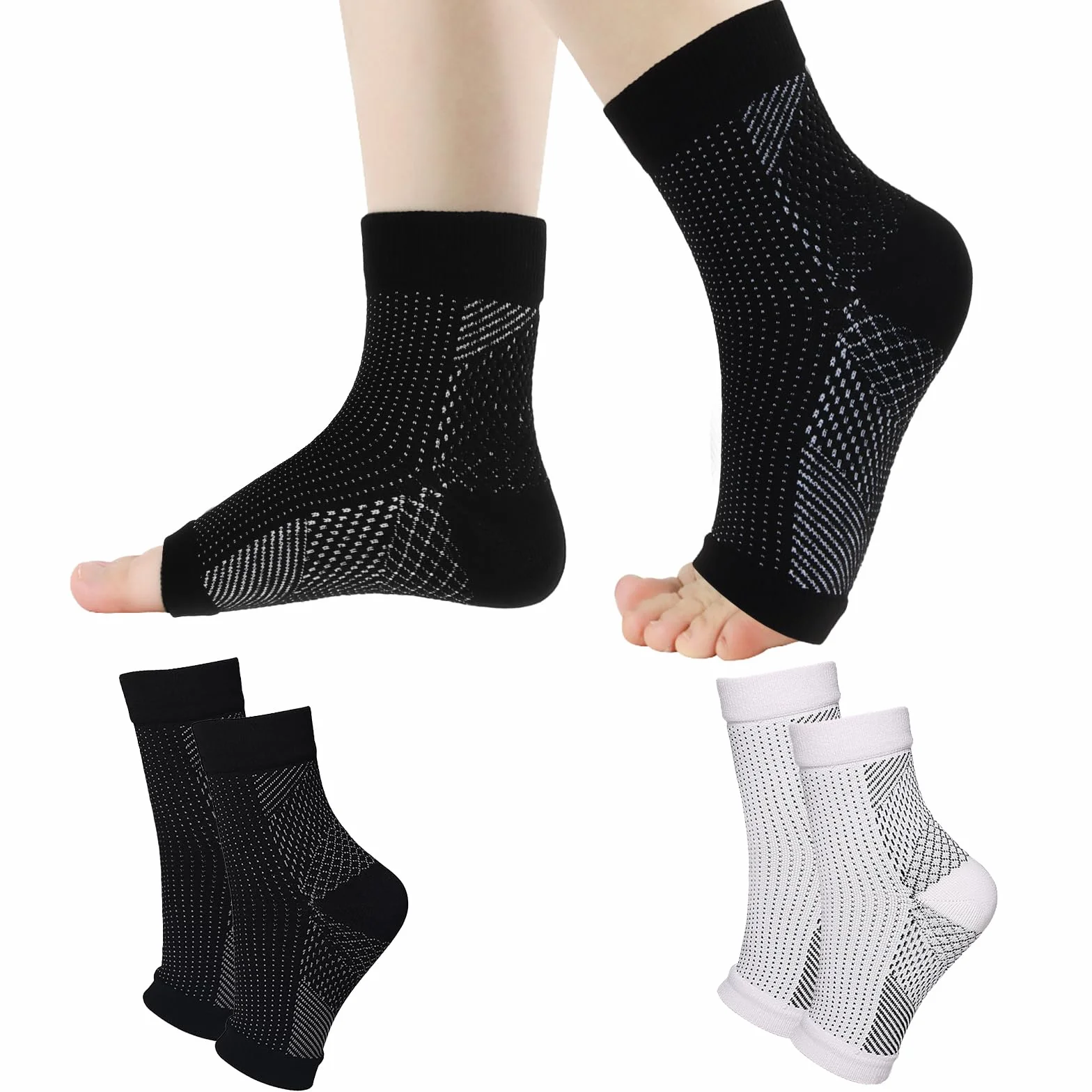 Calcetines de Compresión Ortopédicos para Mujer y Hombre, Fascitis Plantar y Neuropáticos
