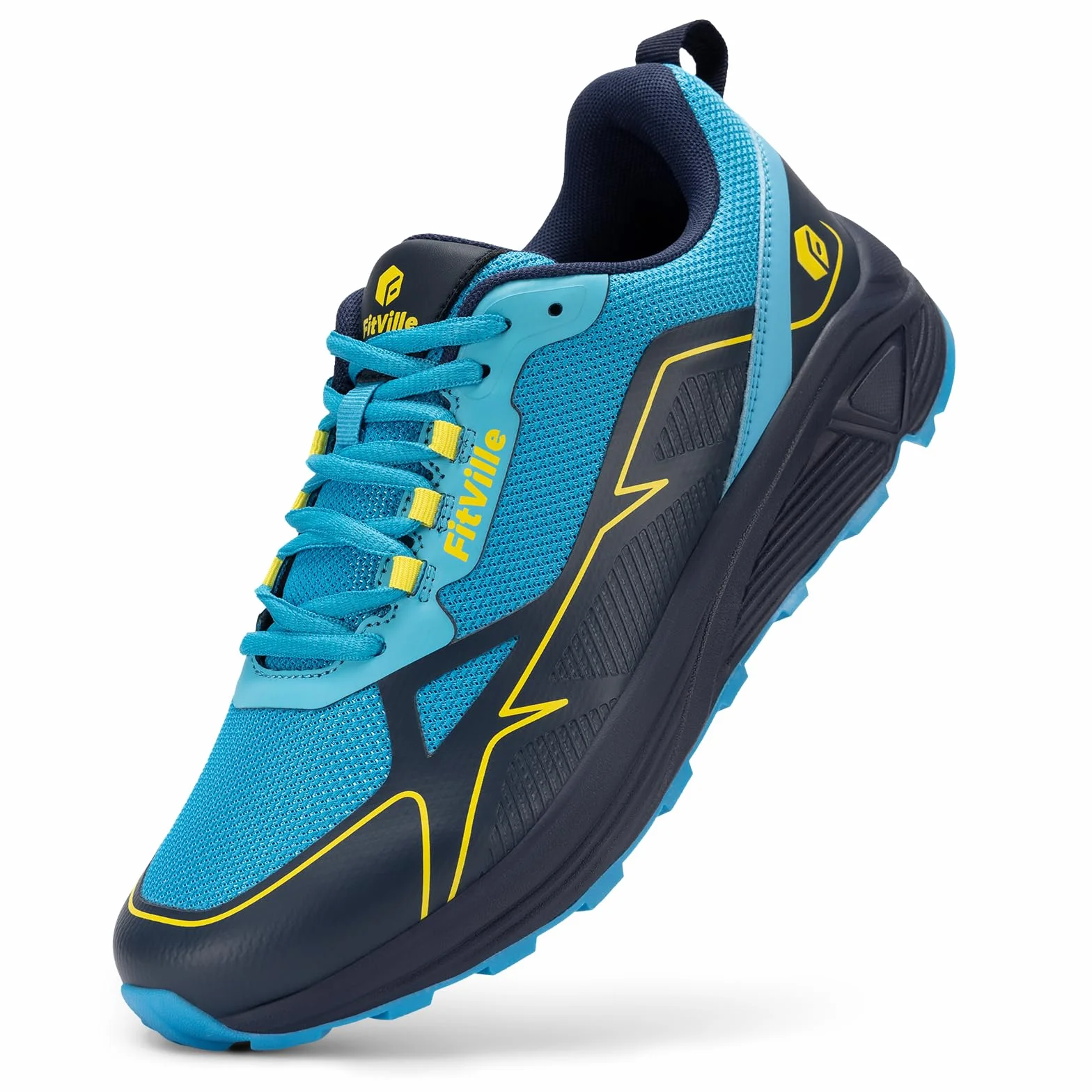 FitVille Zapatillas Ancho Trail Running Hombre Zapatos Caminar Montaña Antideslizantes Deporte Trekking