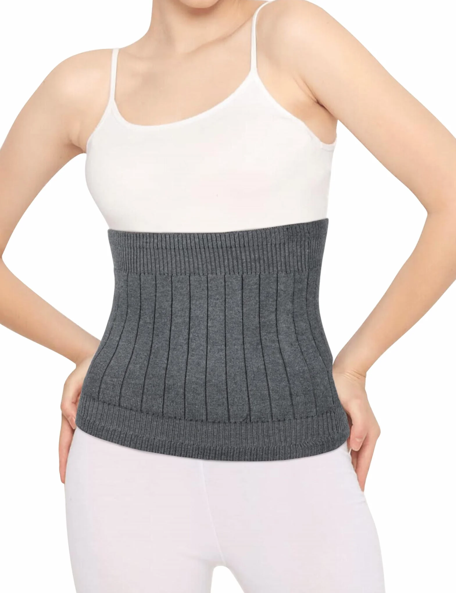 Becellen Faja Lumbar Lana, Cálido Elástico Abdomen Calentador Cachemira Faja Lumbar Mujer Dolor Espalda Anti-Frío Calentador de Riñón Invierno Cintura Soporte para Mujer Hombre