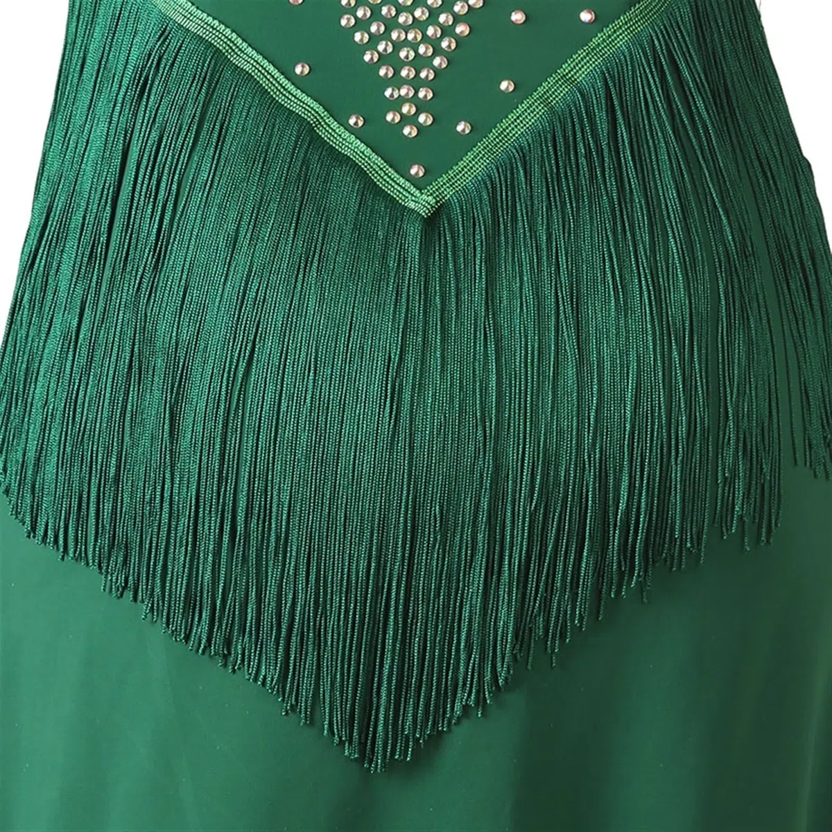 trajes de baile Vestido de baile latino, ropa, vestidos con flecos, vestido de mujer latinoamericana, flamenco, traje de baile for niñas, Tango Dancewea, borla (Color : Verde, Size : XXL)