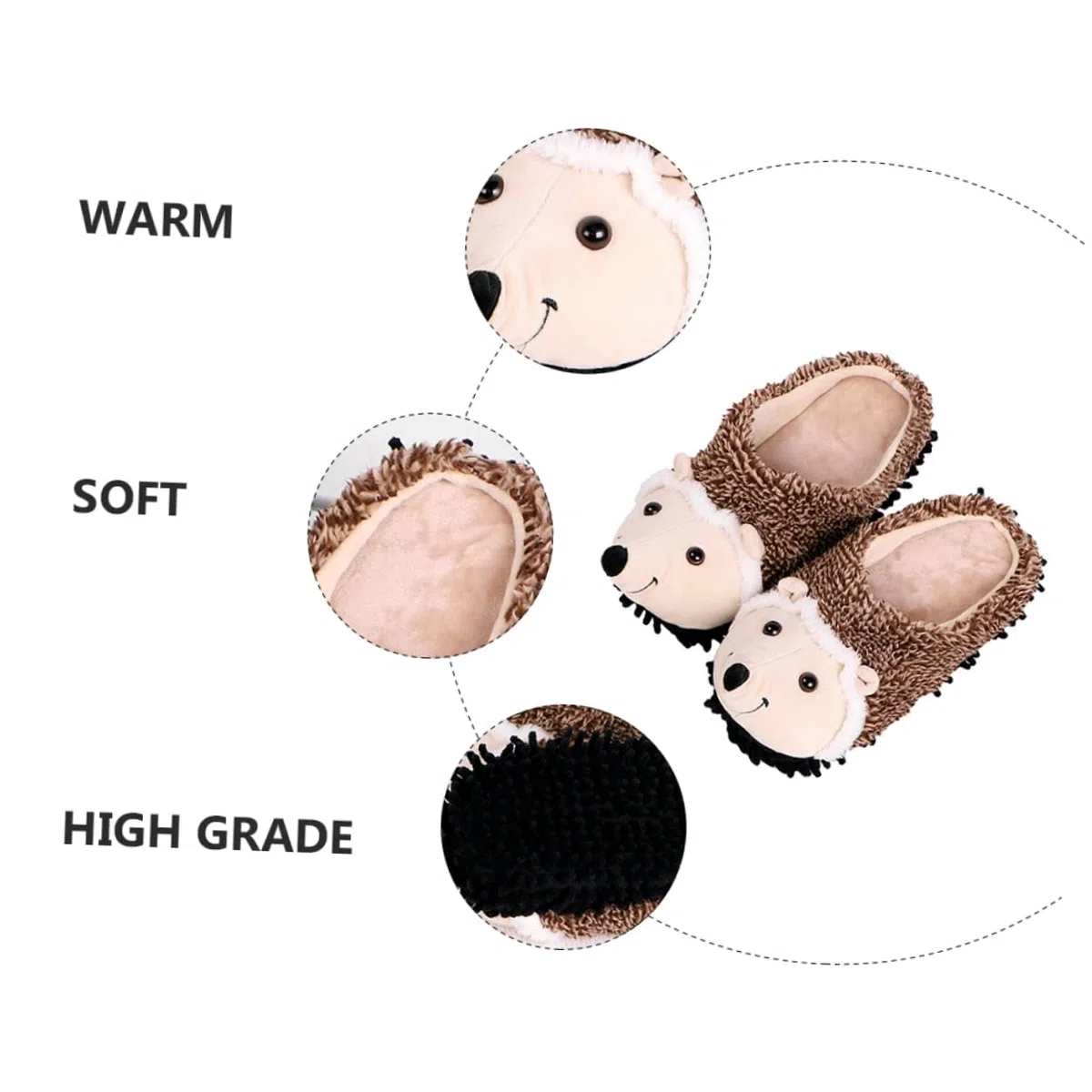 FRCOLOR Pantuflas De Erizo Con Forma De Conejito Pantuflas De Invierno Sintéticas Pantuflas De Interior Zapatillas De Dibujos Animados Divertidas Con Calefacción Animales Rata