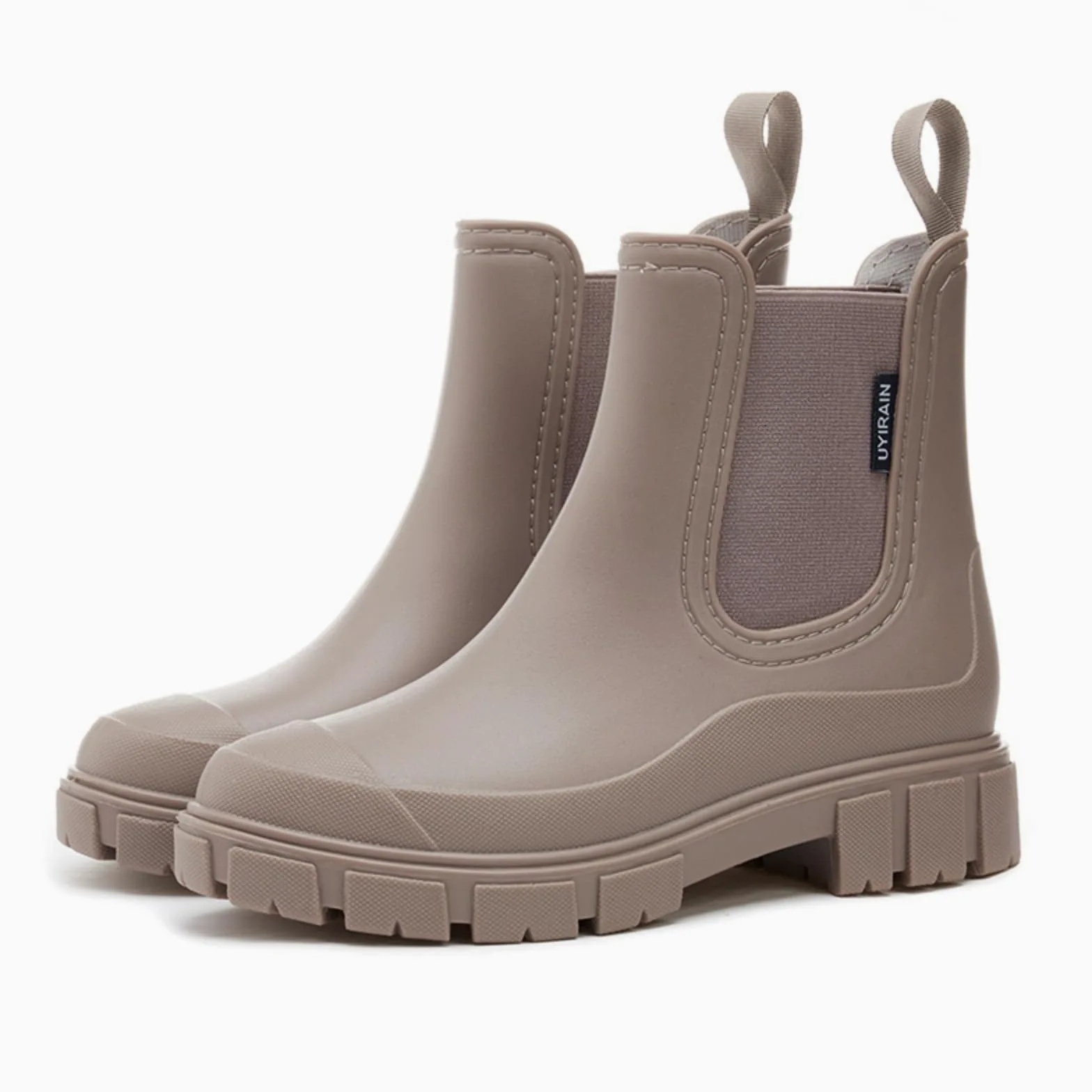Botas de goma para mujer, cortas, impermeables, botas de lluvia Chelsea, botines antideslizantes para jardín, botas de lluvia