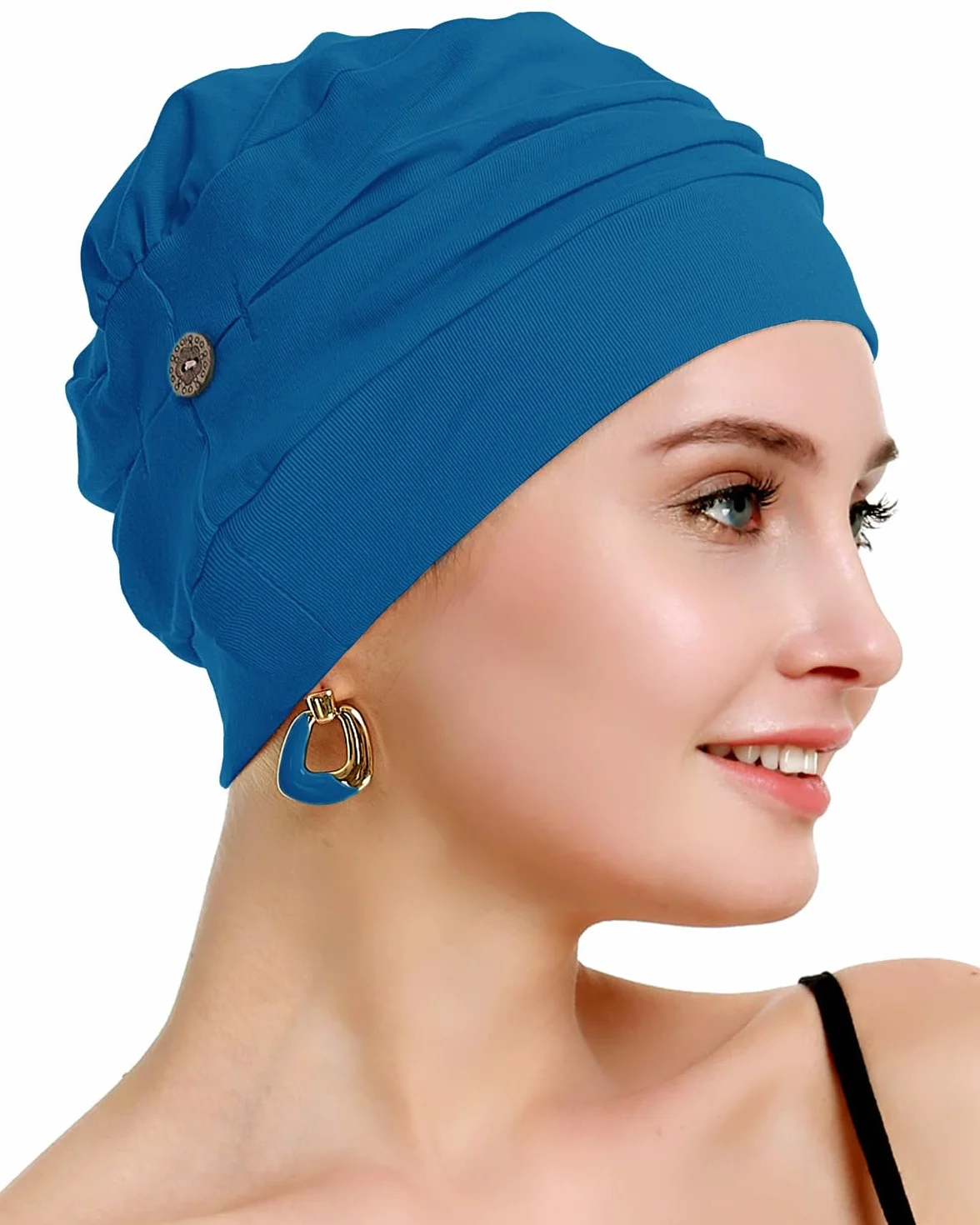 Gorro de algodón para quimioterapia mujer cáncer pérdida de cabello ligero