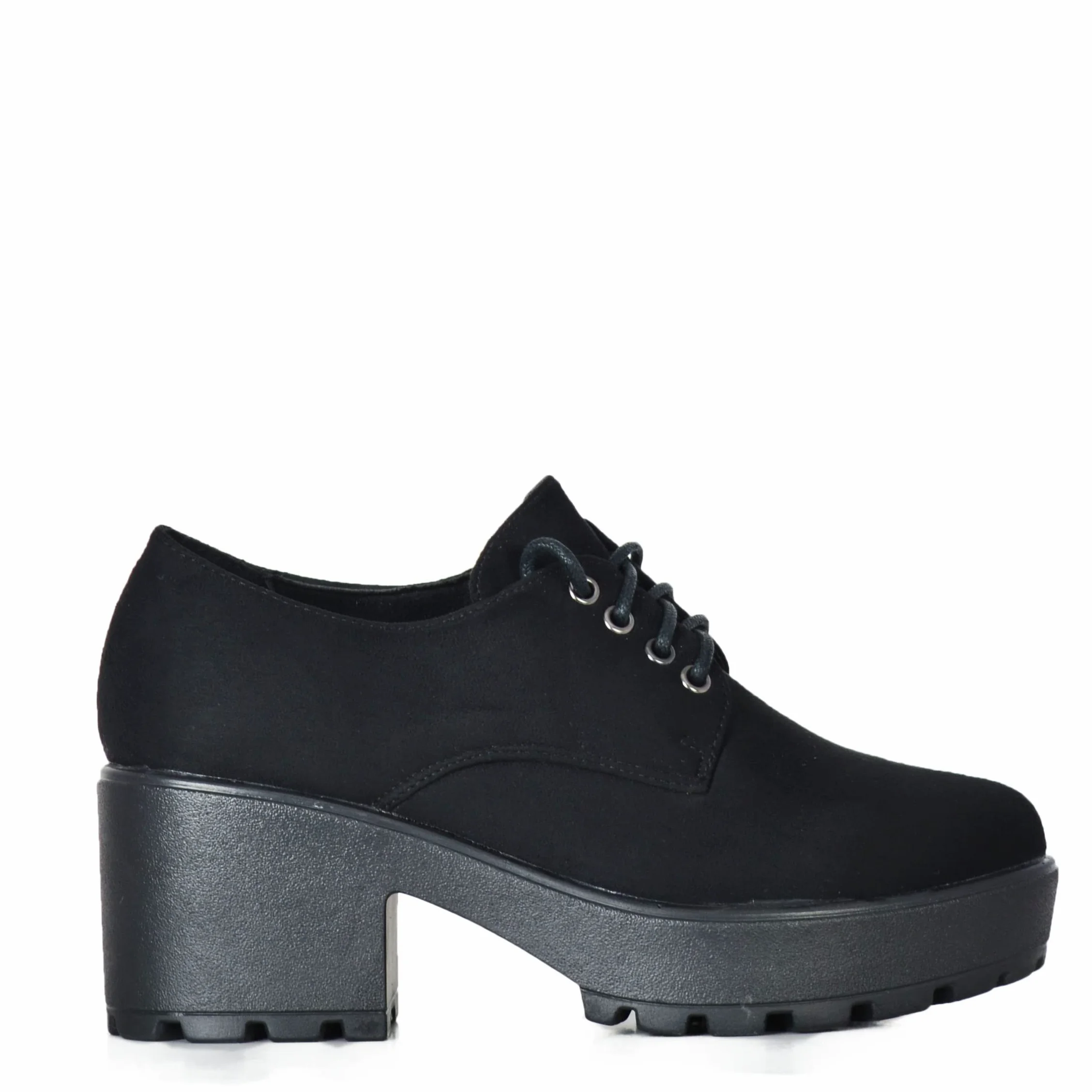 Altamoda Zapatos de Mujer Blucher con Plataforma y Cordones de Ante.