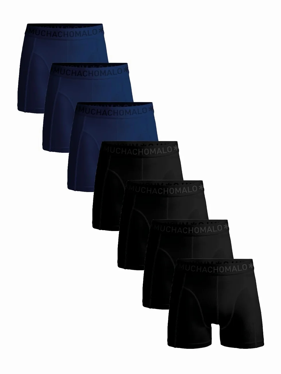 Muchachomalo Calzoncillos para Hombre, Ropa Interior Lisa de Algodón para Hombre, Pack de 7 Unidades, Bóxers Lisos de Corte Clásico con Cintura Elástica