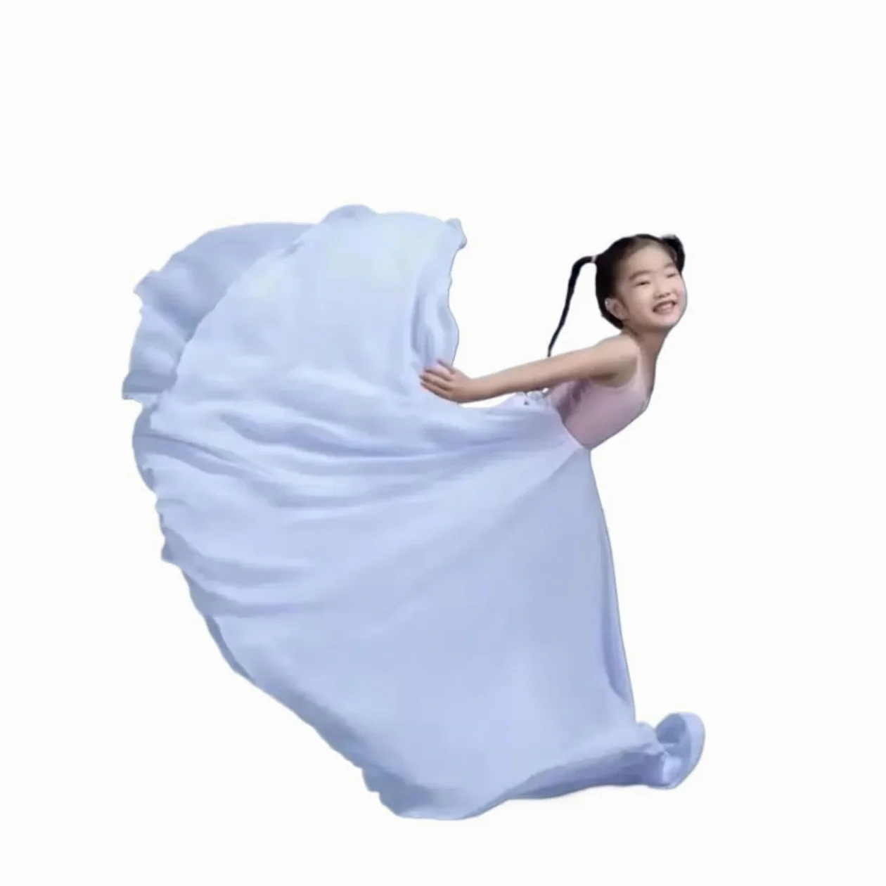 Falda de Gasa de 720 Grados para niña, Falda Larga de Ballet, Danza del Vientre, Gitana, Ropa de práctica para Bailarina, Falda de Baile Morada Lisa surtida