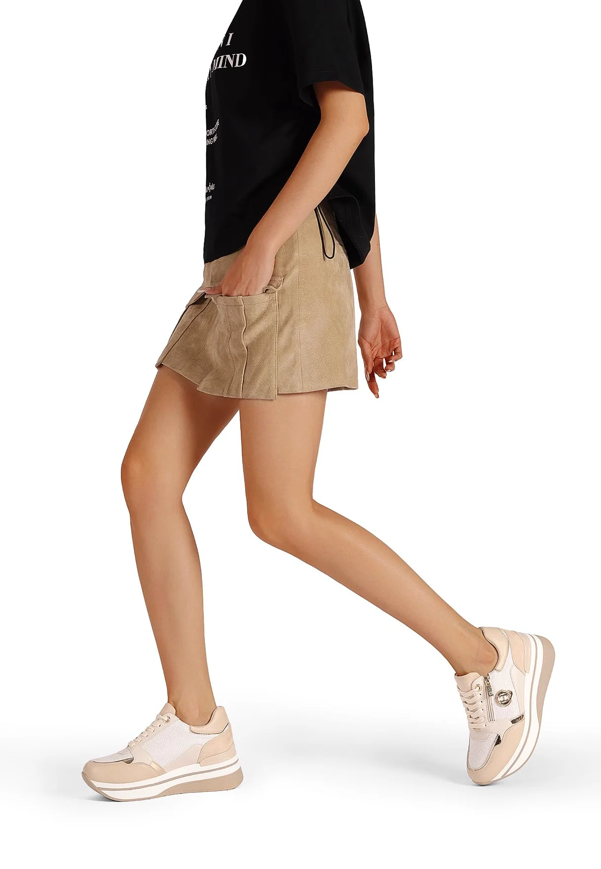 QUEEN HELENA Zapatillas con Cuña Zapatillas de Deporte Altas Casual Mujer X32-15