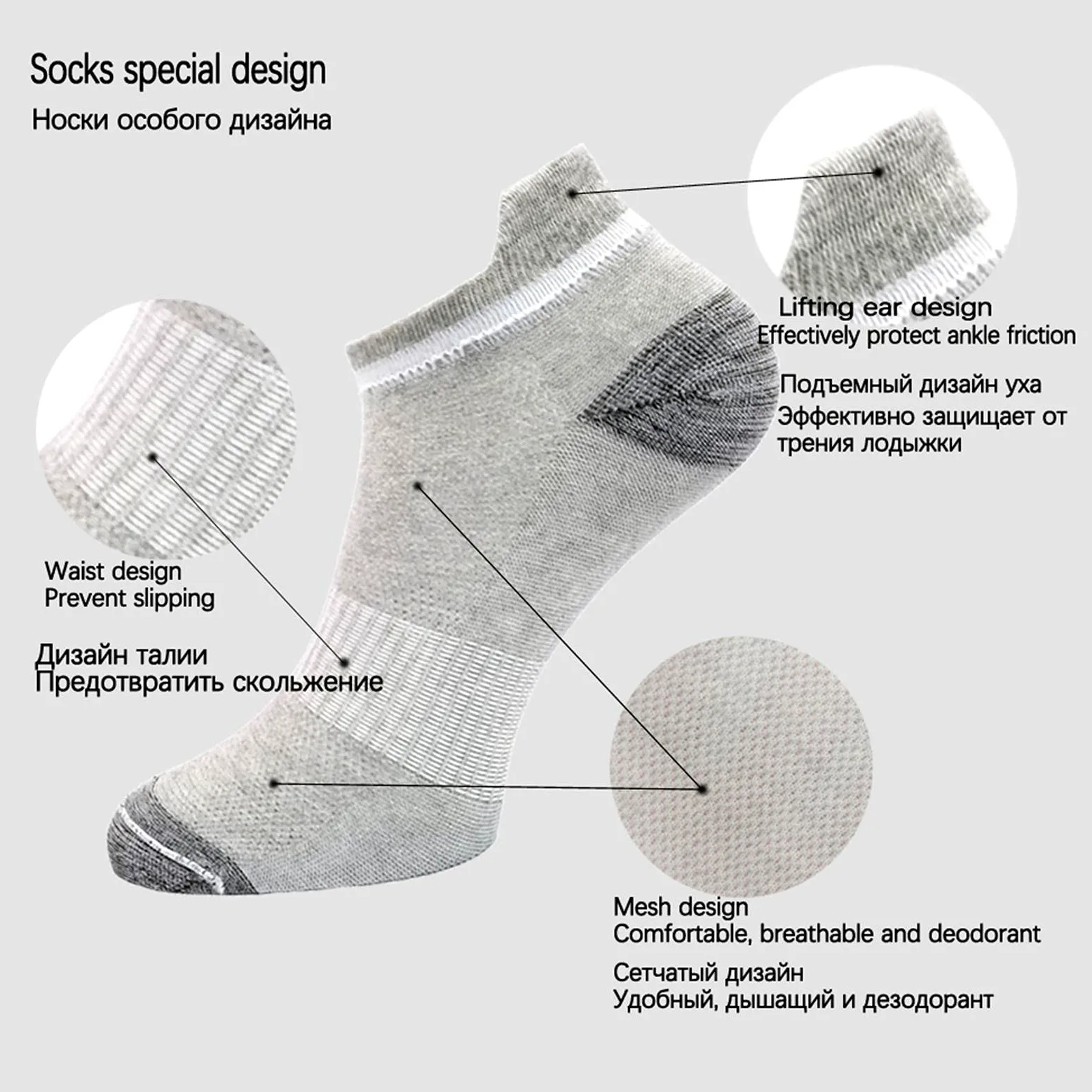 UKKO Calcetines de Hombre 10 Parejas para Hombre Calcetines De Tobillo Atlético Acolchado Algodón Bajo Calcetín Corto Corto-5 Grey 5 White,EUR 38-44 (Us 6-10)