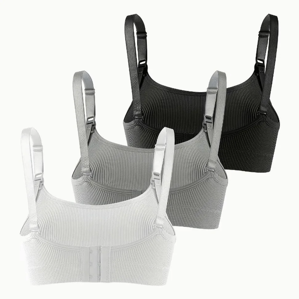 ZBDP - Juego de 3 piezas de ropa interior transpirable para lactancia y maternidad, copa completa, sin varillas, cómodo, brasier para lactancia