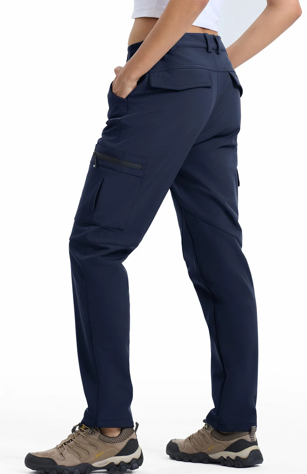 YSENTO Pantalones de senderismo impermeables para mujer, pantalones de softshell, pantalones de esquí de invierno, pantalones de snowboard forrados, pantalones de trekking, pantalones funcionales