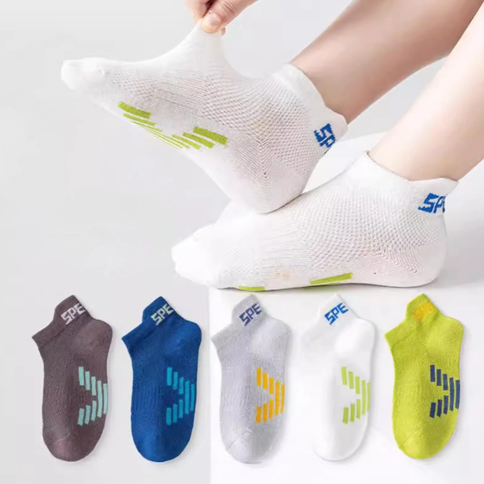 Generisch Calcetines infantiles para niños y niñas, cómodos y transpirables para uso diario y ocio, hechos de tela suave elástica para niños de 3 a 16 años, ideal para primavera y verano