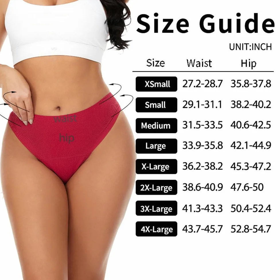 Bragas Menstruales para Mujer Bragas absorbentes a Prueba de Fugas de Cintura Media Ropa Interior Menstrual Bragas de algodón Con Protección para El Período Paquete de 5 Multicolor 4Xl