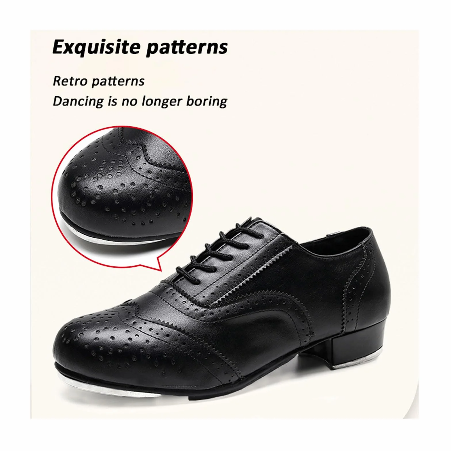 Zapatos de Entrenamiento de Claque,Zapatos de claqué de Cuero Transpirable,Las Correas Son fáciles de Poner y Quitar,Adecuado para la formación de Rendimiento para Profesores y Estudiantes