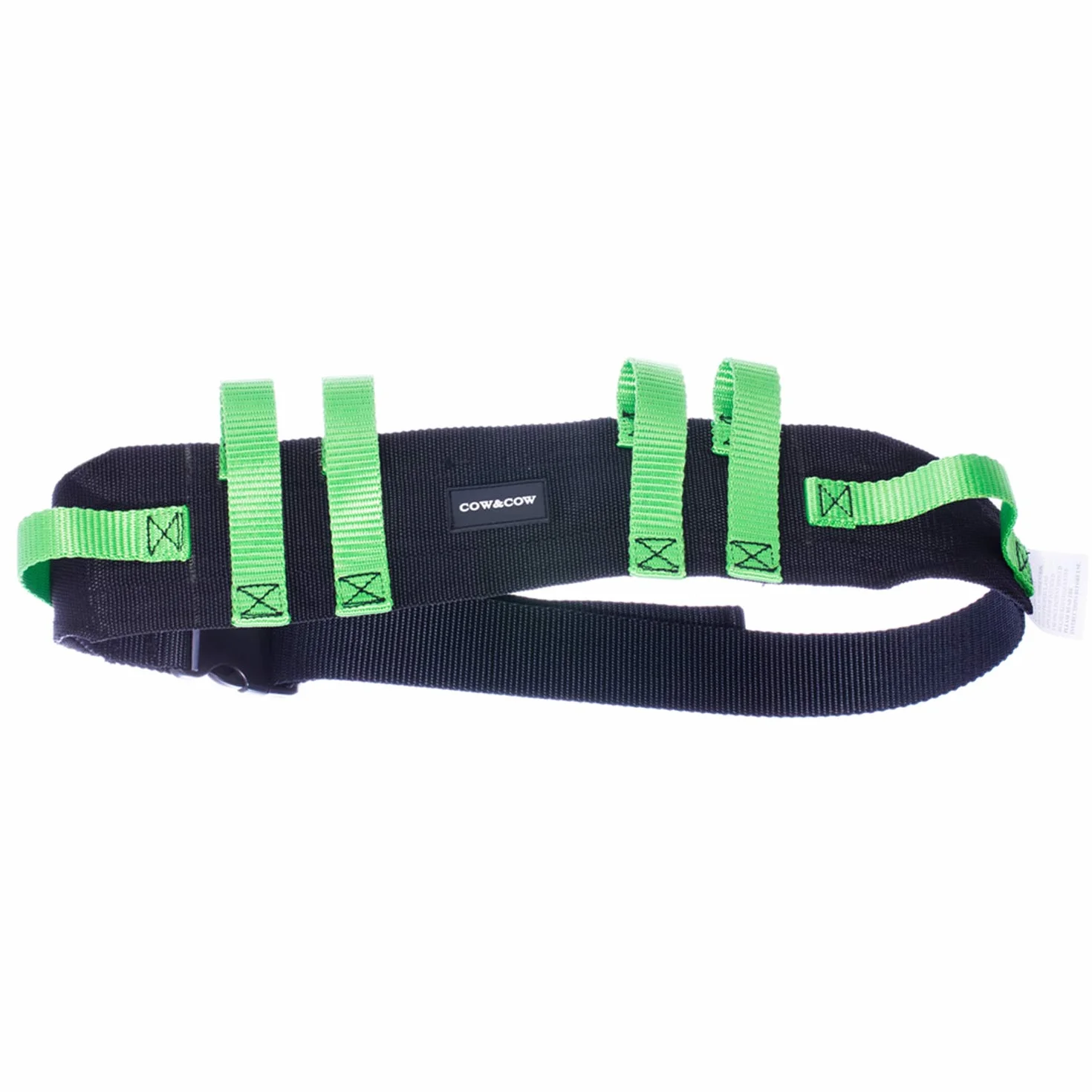 Cow&Cow - Cinturón de transferencia y caminata con hebilla de liberación rápida (6 manijas), 132,08 cm, Verde