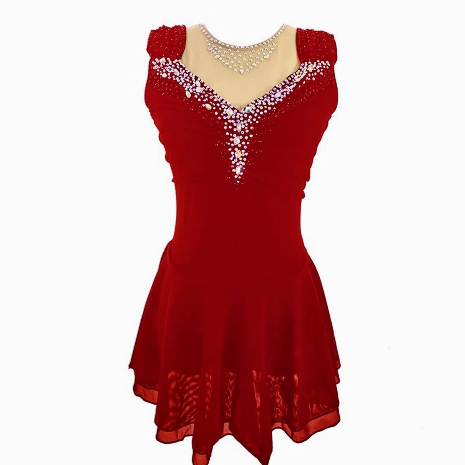 LIUHUO Vestido de patinaje artístico para niños, adultos, rendimiento de competición para niñas