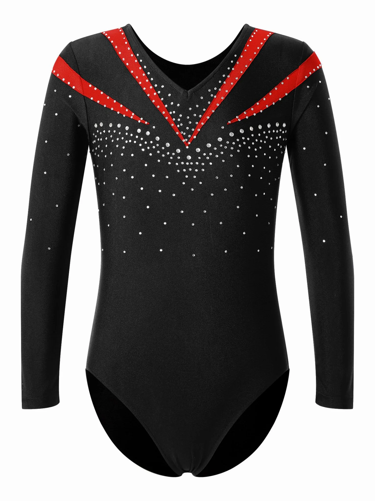 Piezas De Traje De Gimnasia Con Destellos Para Niñas Leotardos De Gimnasia De Manga Larga Tops De Deporte Brasier Y Pantalones Traje De Baile Para Rojo 11-12 años