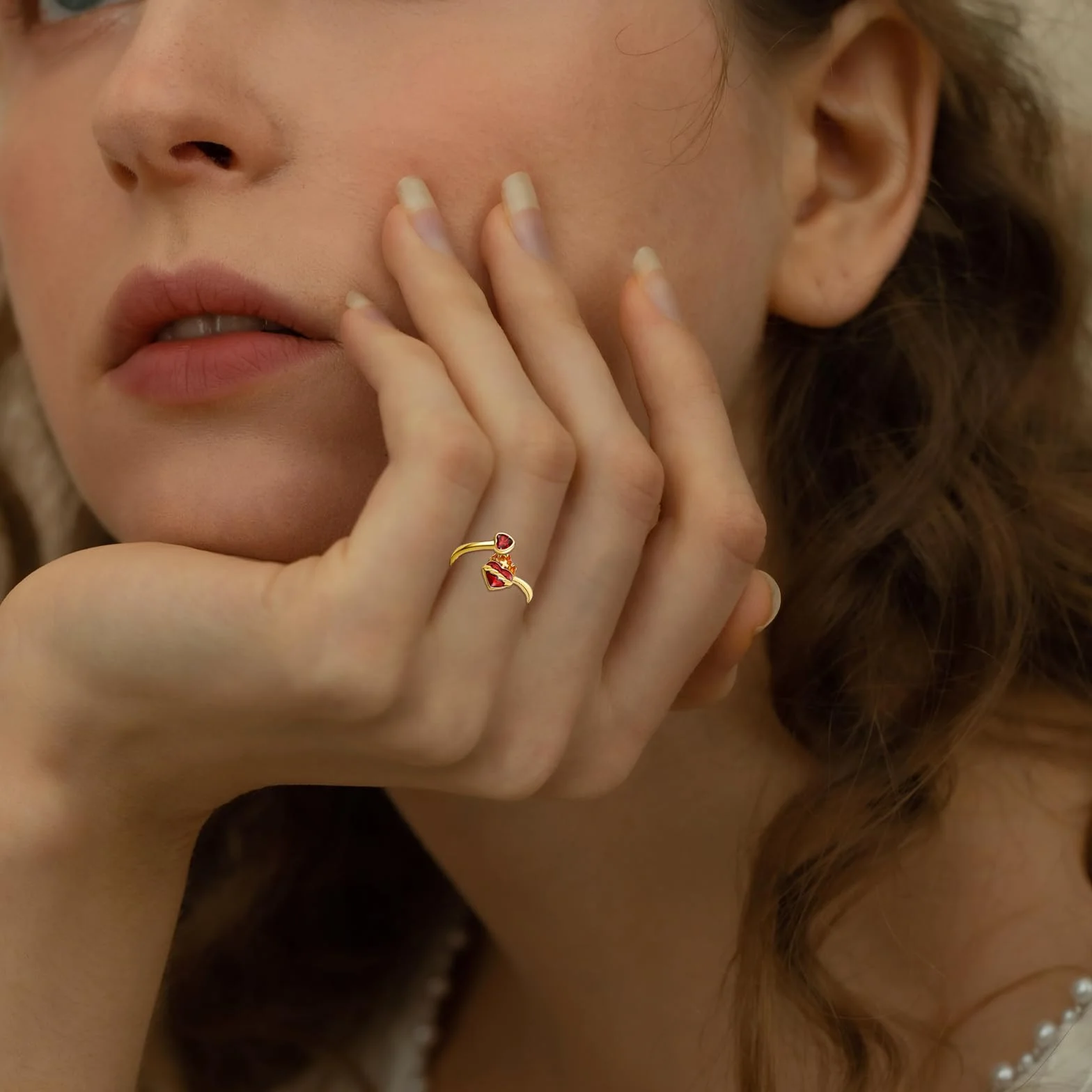 Anillo de corazón de plata de ley 925, anillo abierto ajustable de oro/negro/oro blanco, cruz de Jesús, anillos cristianos para mujeres y niñas, regalos de Navidad, Einheitsgröße, Plata de ley