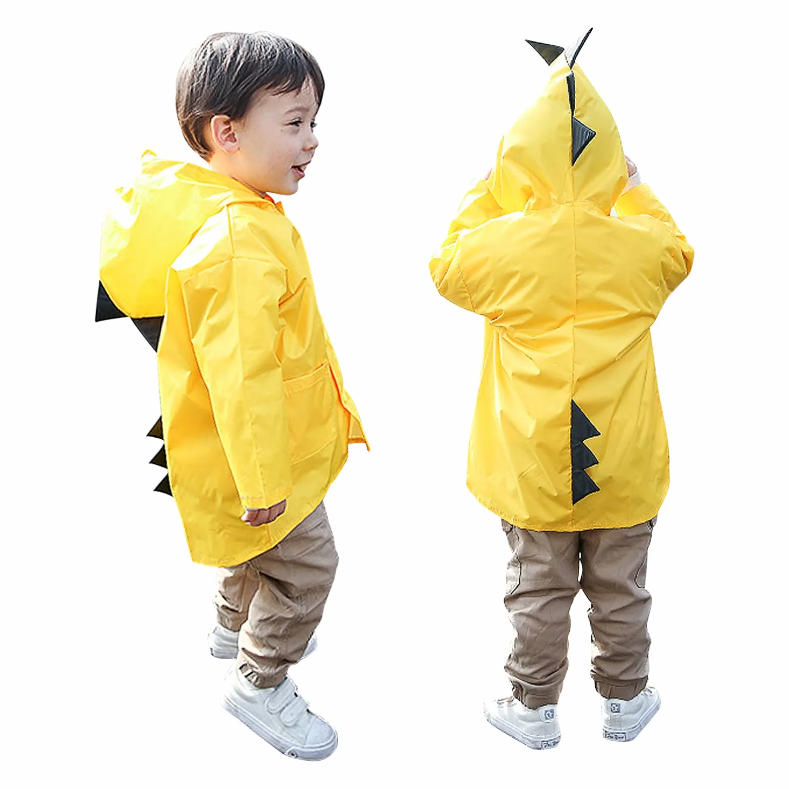 Infantiles Chubasquero, Impermeable Abrigo Ropa Poncho de Lluvia para Niños Niñas, 5-8 Años Chaquetas Traje Capa de Lluvia con Capucha para al Aire Libre Ciclismo Cámping Senderismo