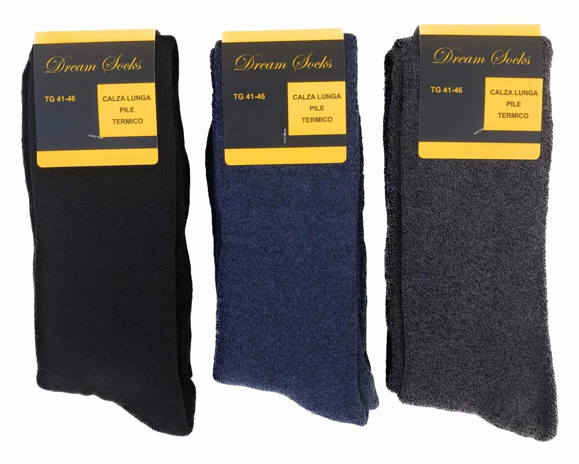 CALCETINES LARGO POLAR TÉRMICO HEAVY MOUNTAIN SKI NEGRO-AZUL-GRIS-ALTE A LA RODILLA