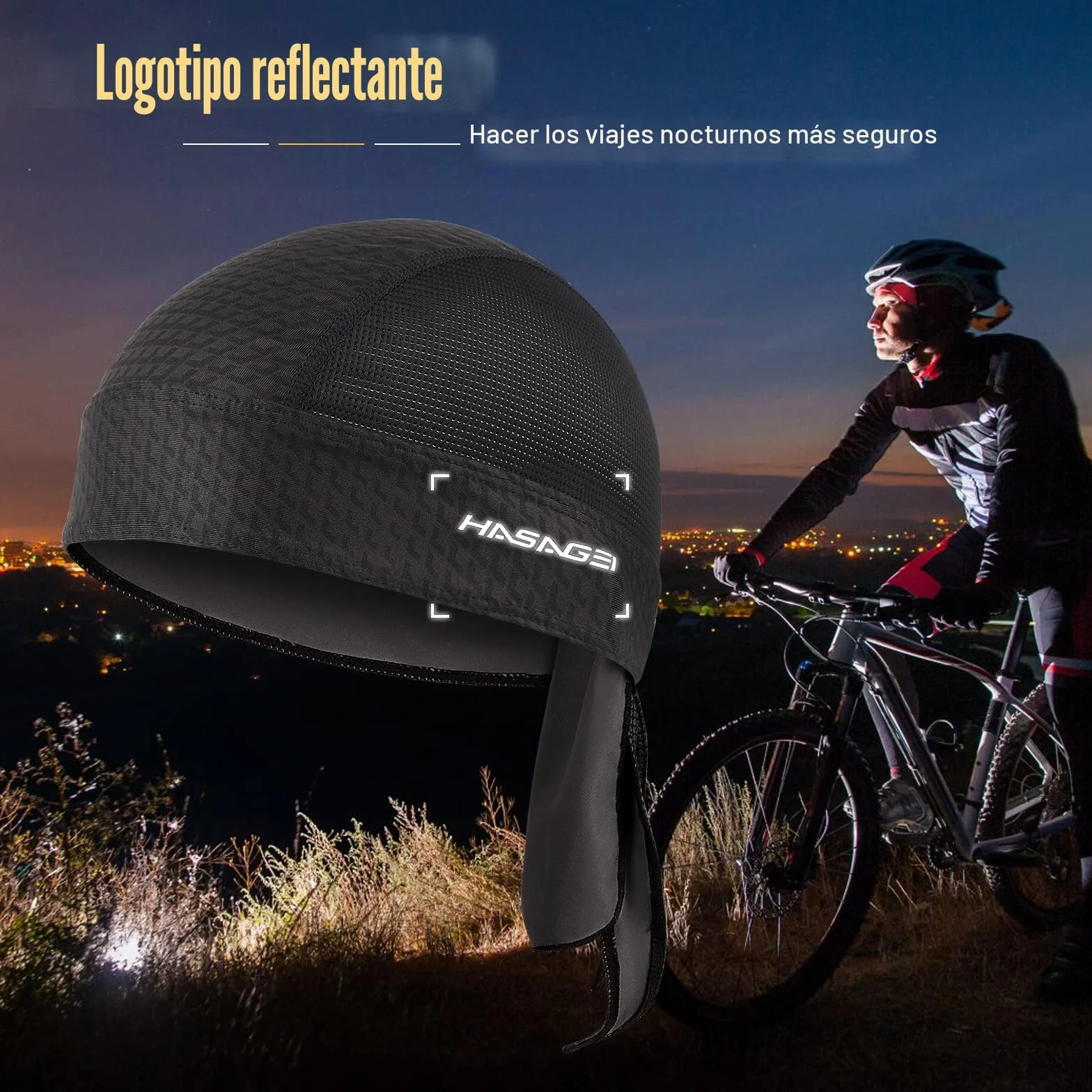 HASAGEI Bandana para Hombre y Mujer, Pañuelo para la Cabeza, Gorra para Motero Bicicleta