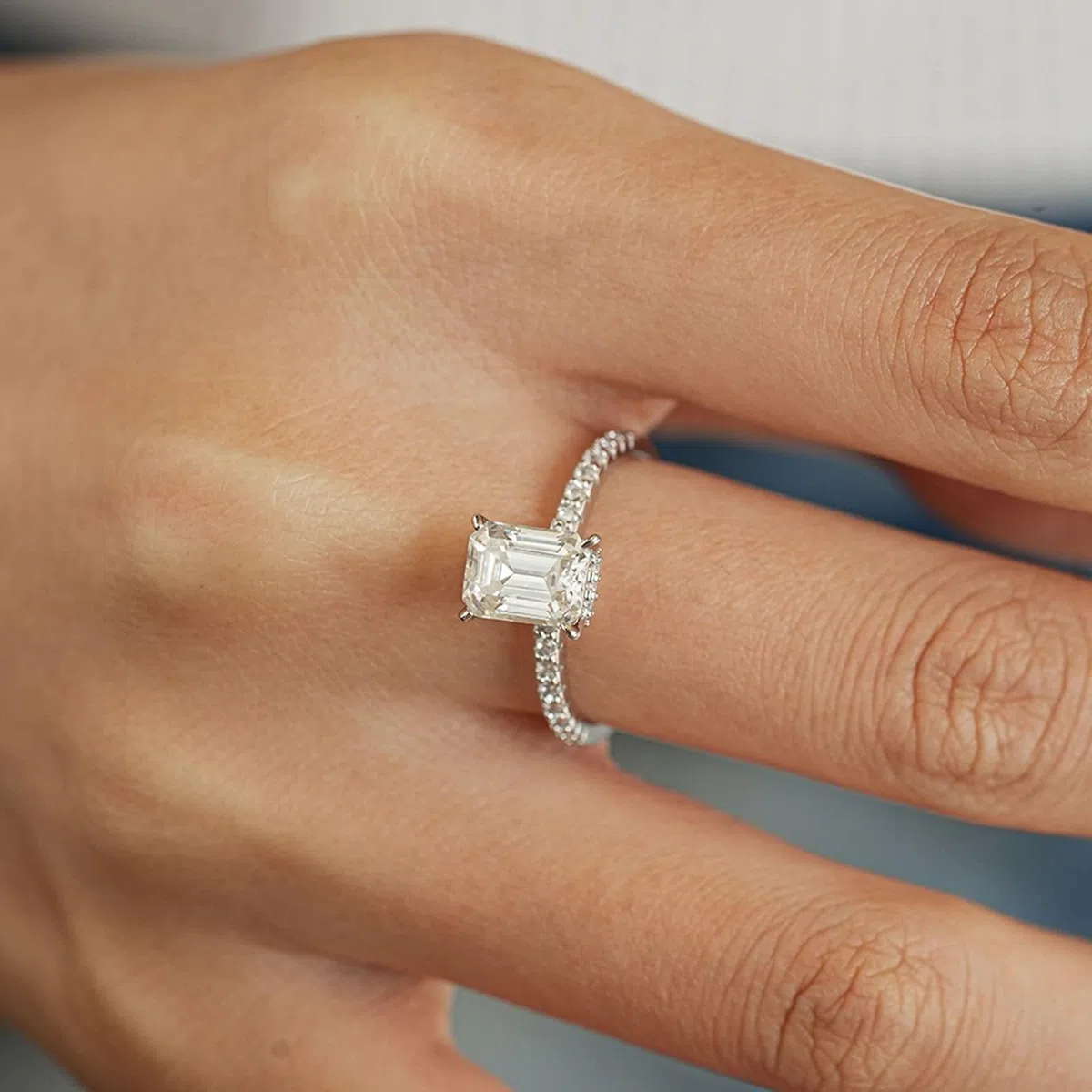 Anillo de boda para mujer, oro, alianzas halo con moissanite de 1 ct, anillo de compromiso de oro blanco, oro auténtico