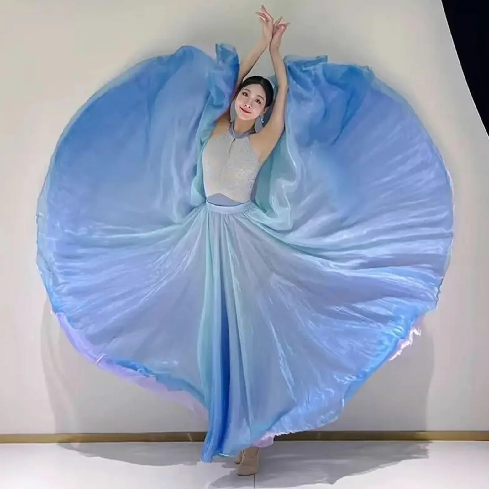 Faldas de Ballet for Mujer, Falda de Tul de Gasa, Disfraces de Baile, Vestido de Entrenamiento for Adultos, Vestido de práctica de Vientre de 360 Grados(XL)