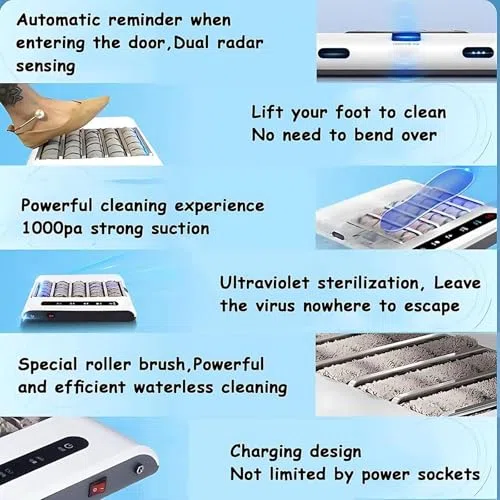 Máquina limpiadora automática de zapatos, pulidora eléctrica con potencia de 1000 Pa, limpieza inteligente sin agua de 260 rpm, dispositivo recargable para uso doméstico