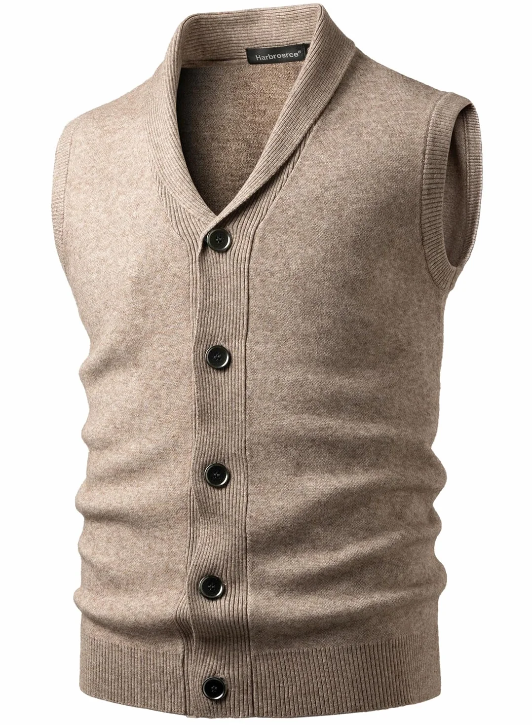 Chalecos de Punto para Hombre Jerséis sin Mangas Cárdigan con Botones
